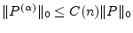 $ \Vert P^{(\alpha)}\Vert _0 \le C(n)\Vert P\Vert _0$